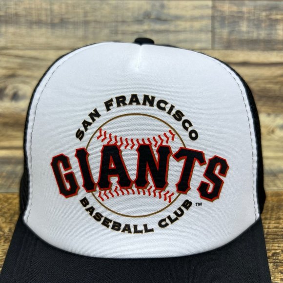 San Fransisco Giants Mens Trucker Hat Black Snapback Retro Logo Baseball Cap - Picture 3 of 8